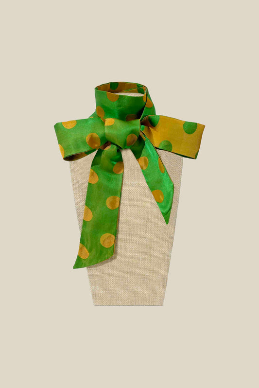 Polka Dot Silk Twilly Scarf