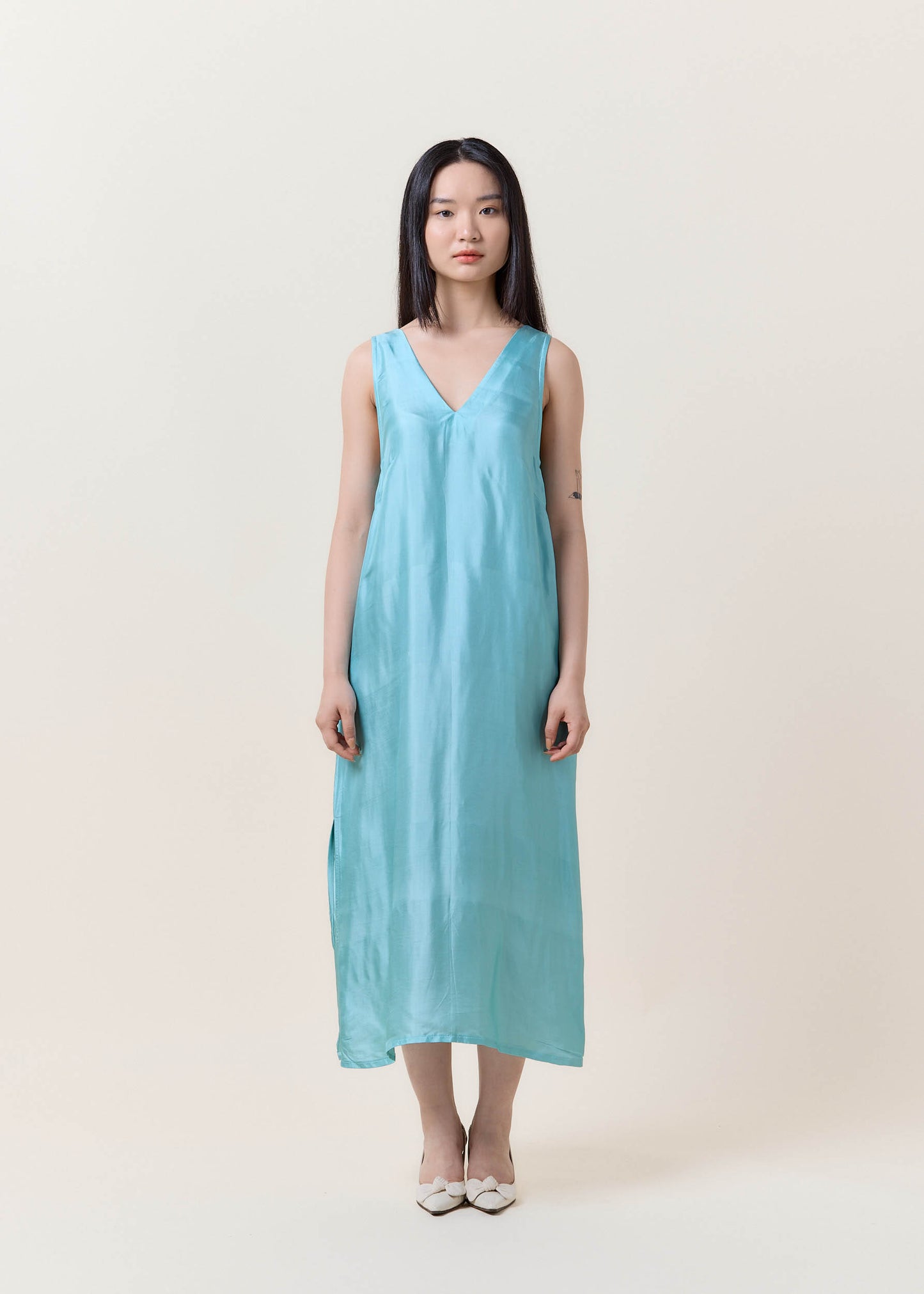 Mint Simple Silk Dress