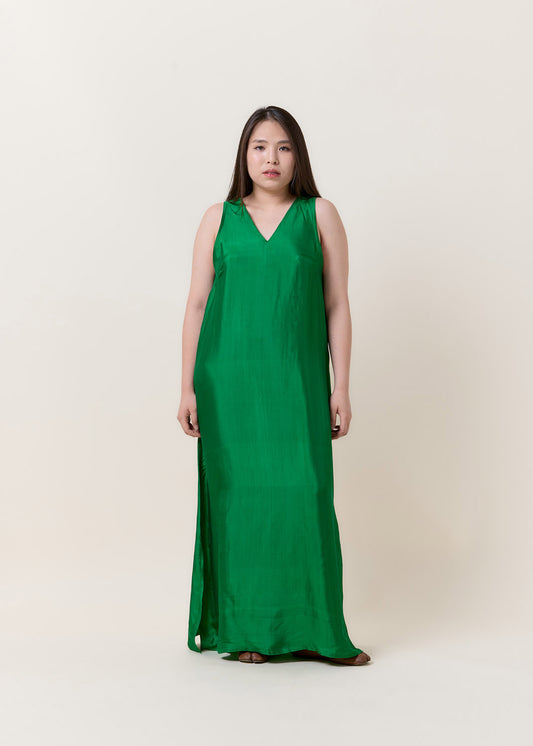 Long Green Simple Dress