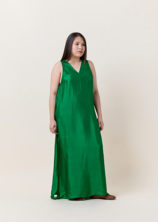 Long Green Simple Dress
