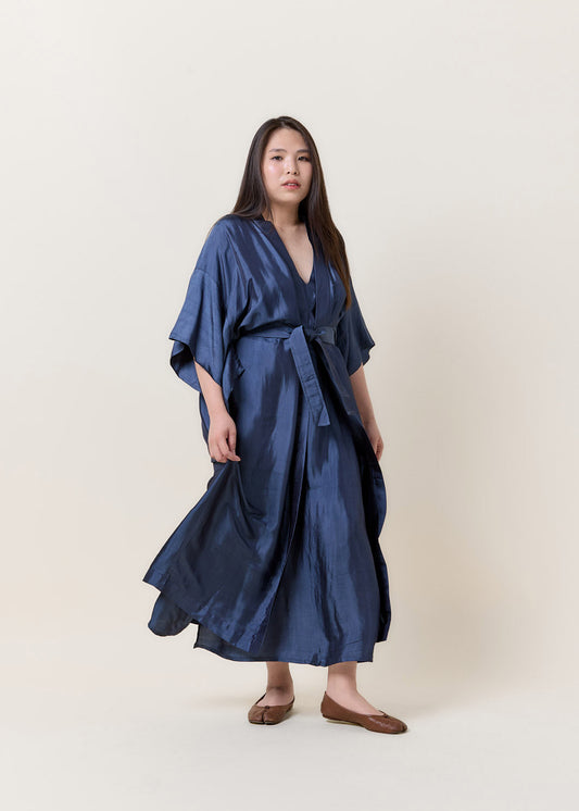 Long Silk Kimono Grey