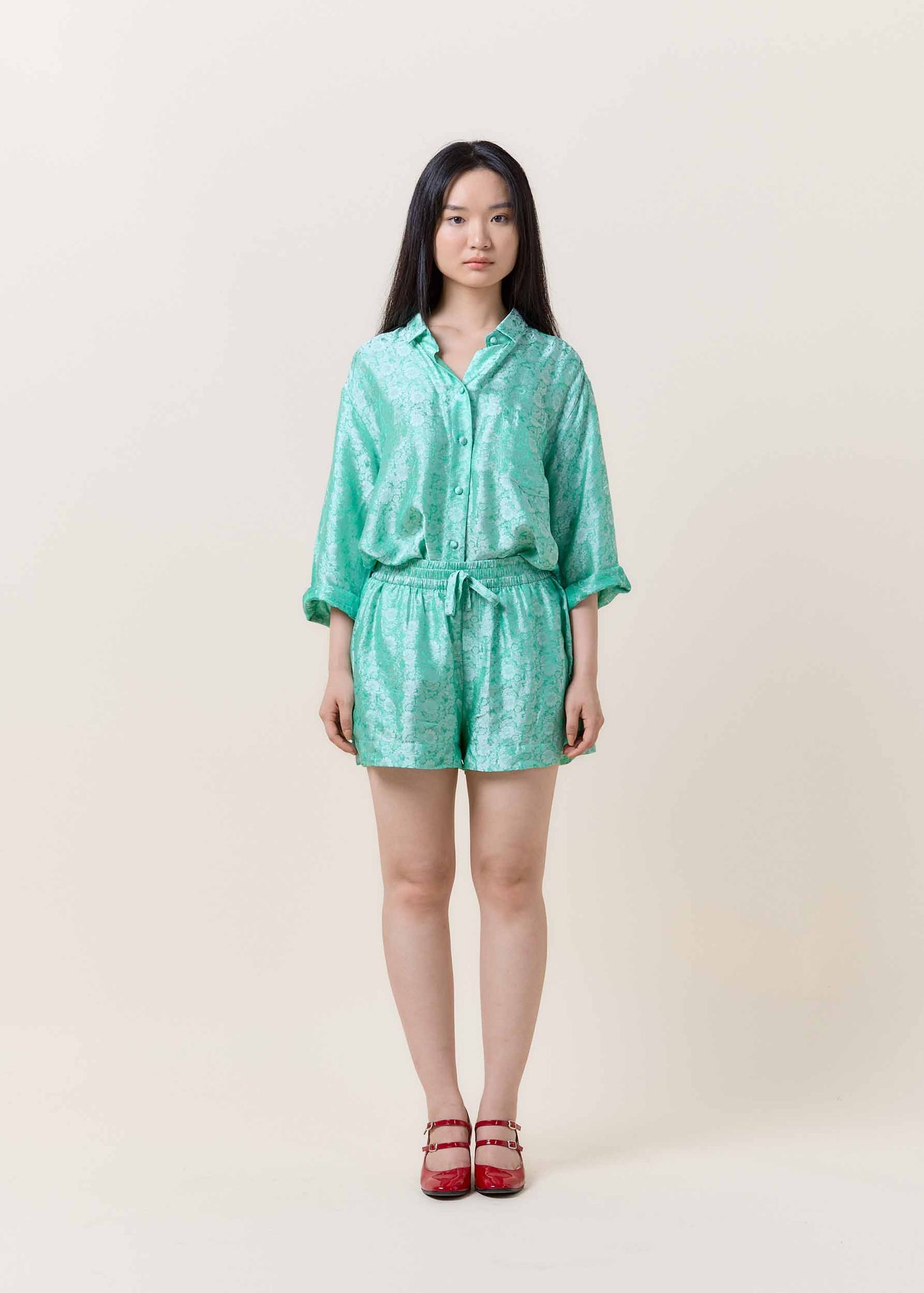 Green Silk Shorts