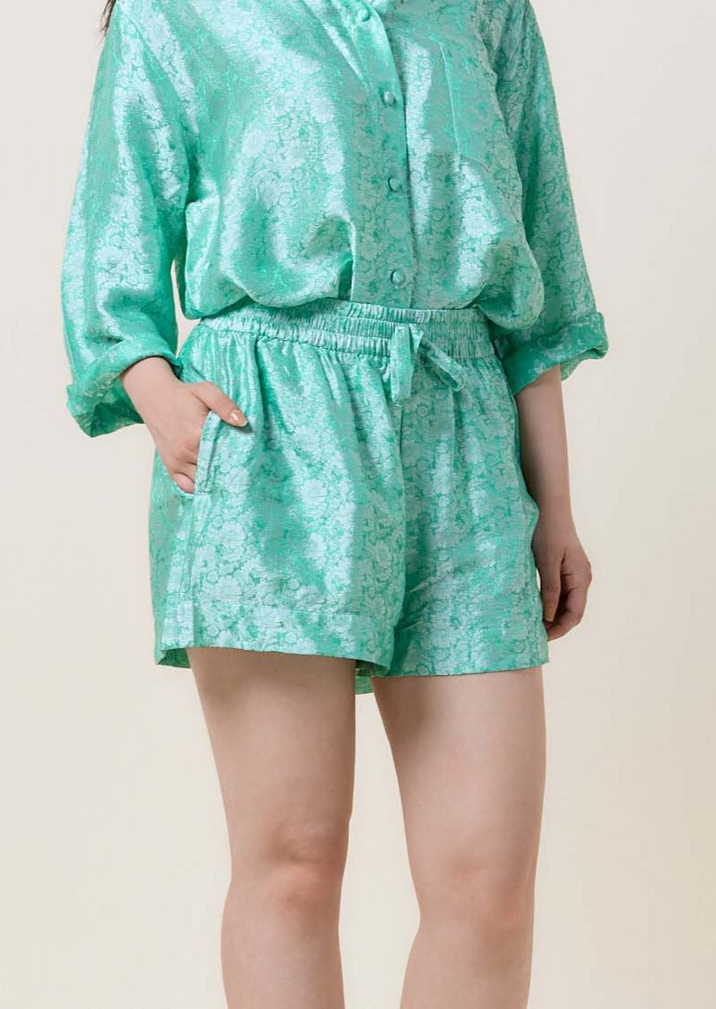 Green Silk Shorts