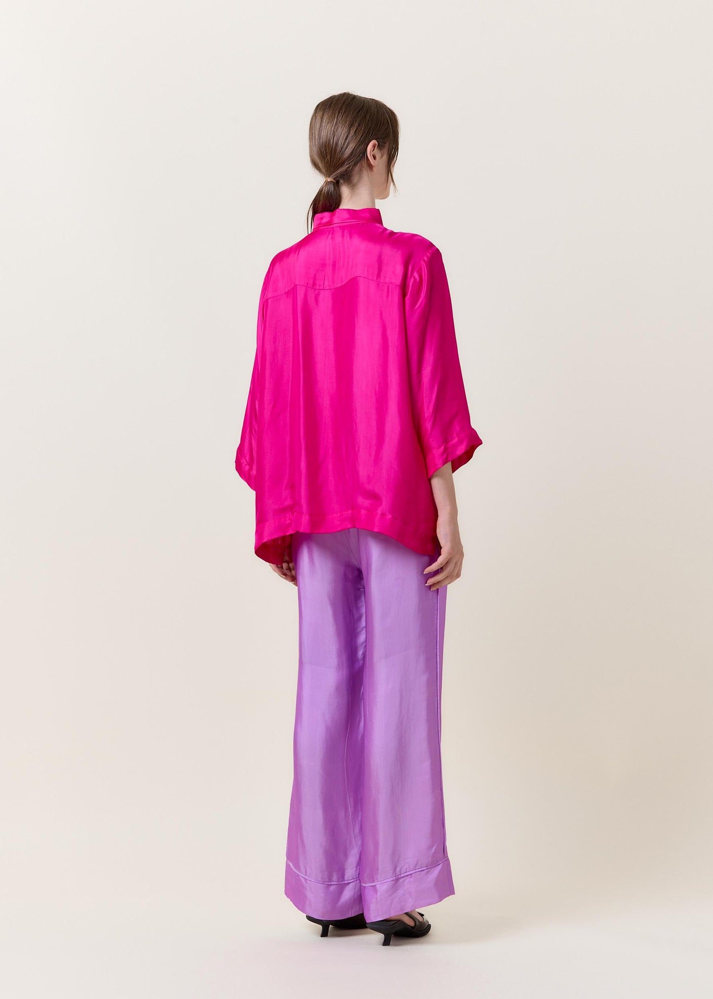 Magenta Silk Shirt