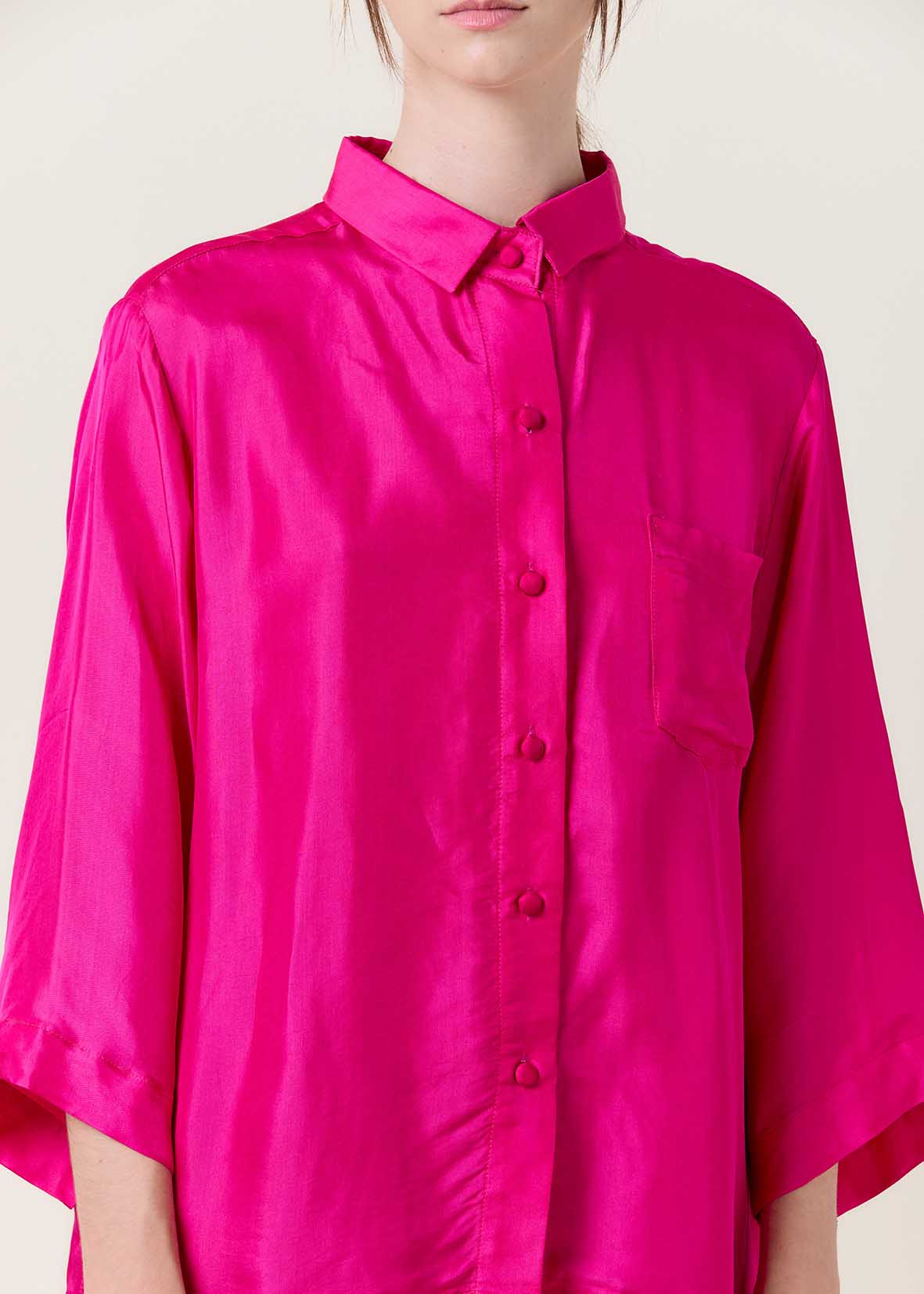 Magenta Silk Shirt