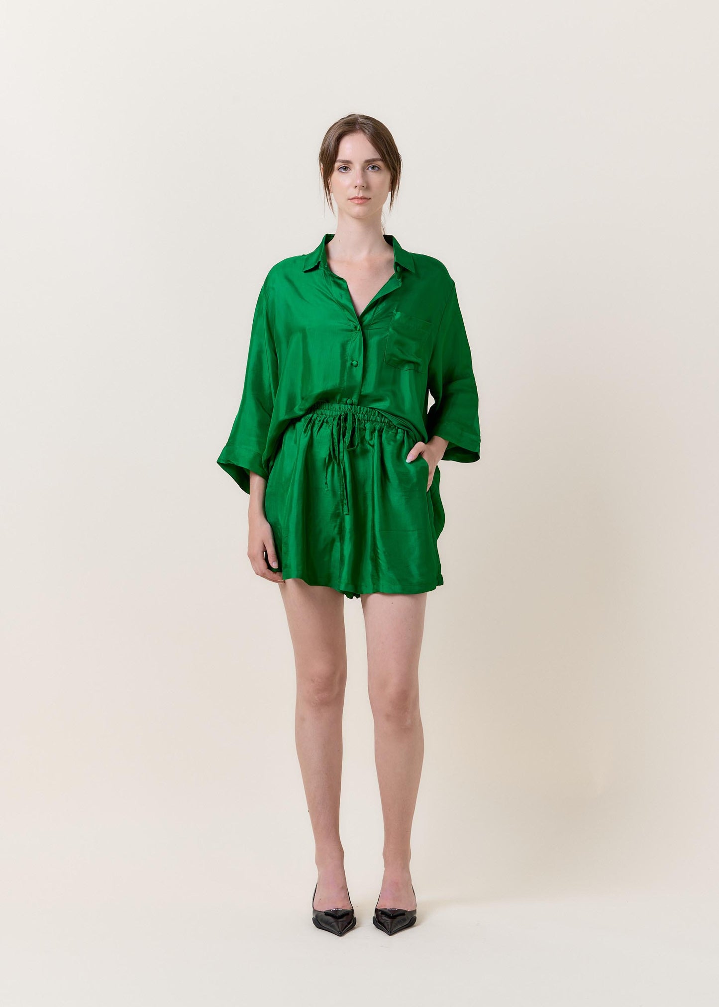 Green Silk Shirt