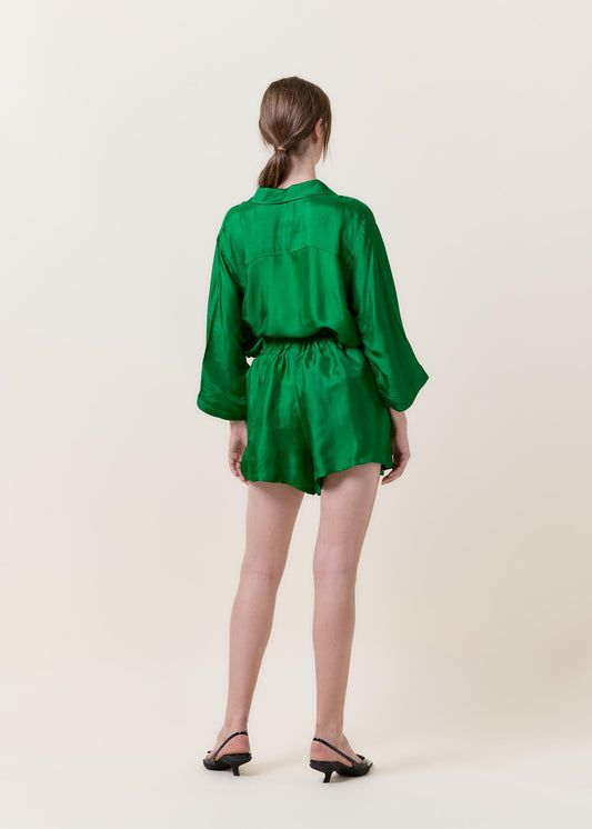 Green Silk Shorts