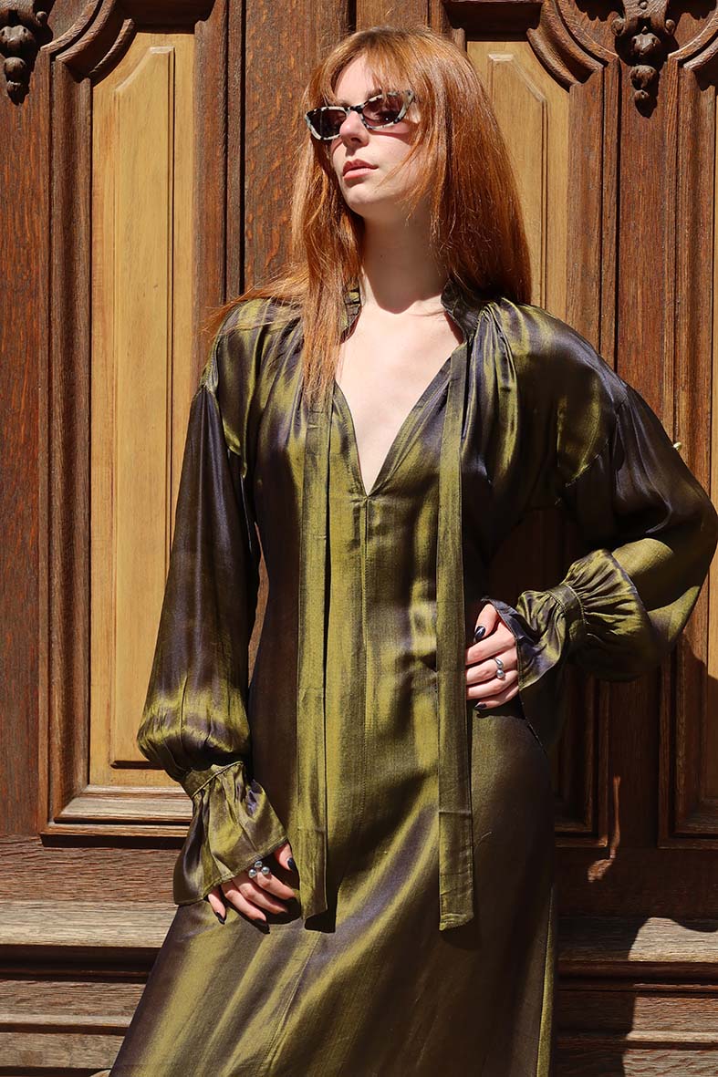 Golden Silk Dress Juliette