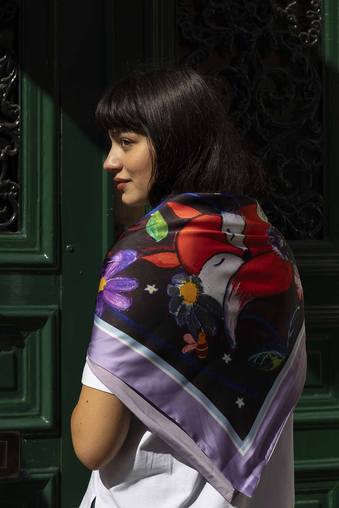 Silk Printed Square Scarf