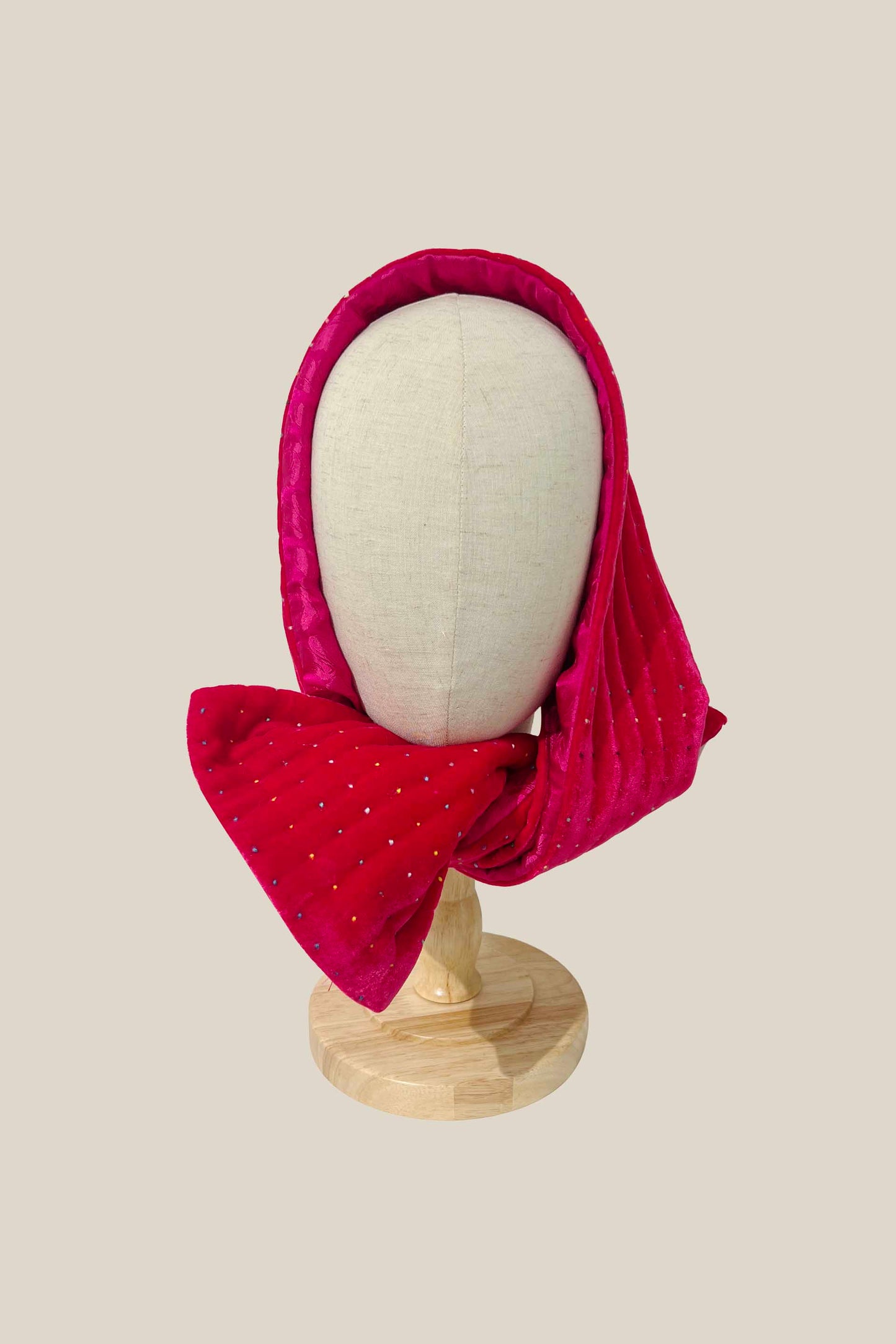 Hand-Quilted Silk Velvet Scarf