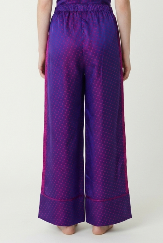 Königsblaue Seidenhose - Weite Seidenhose