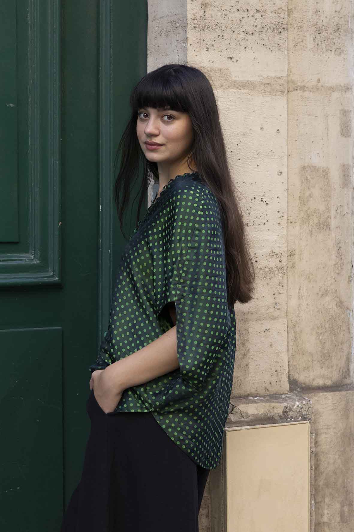 Polka Dots Silk Top - Special Design