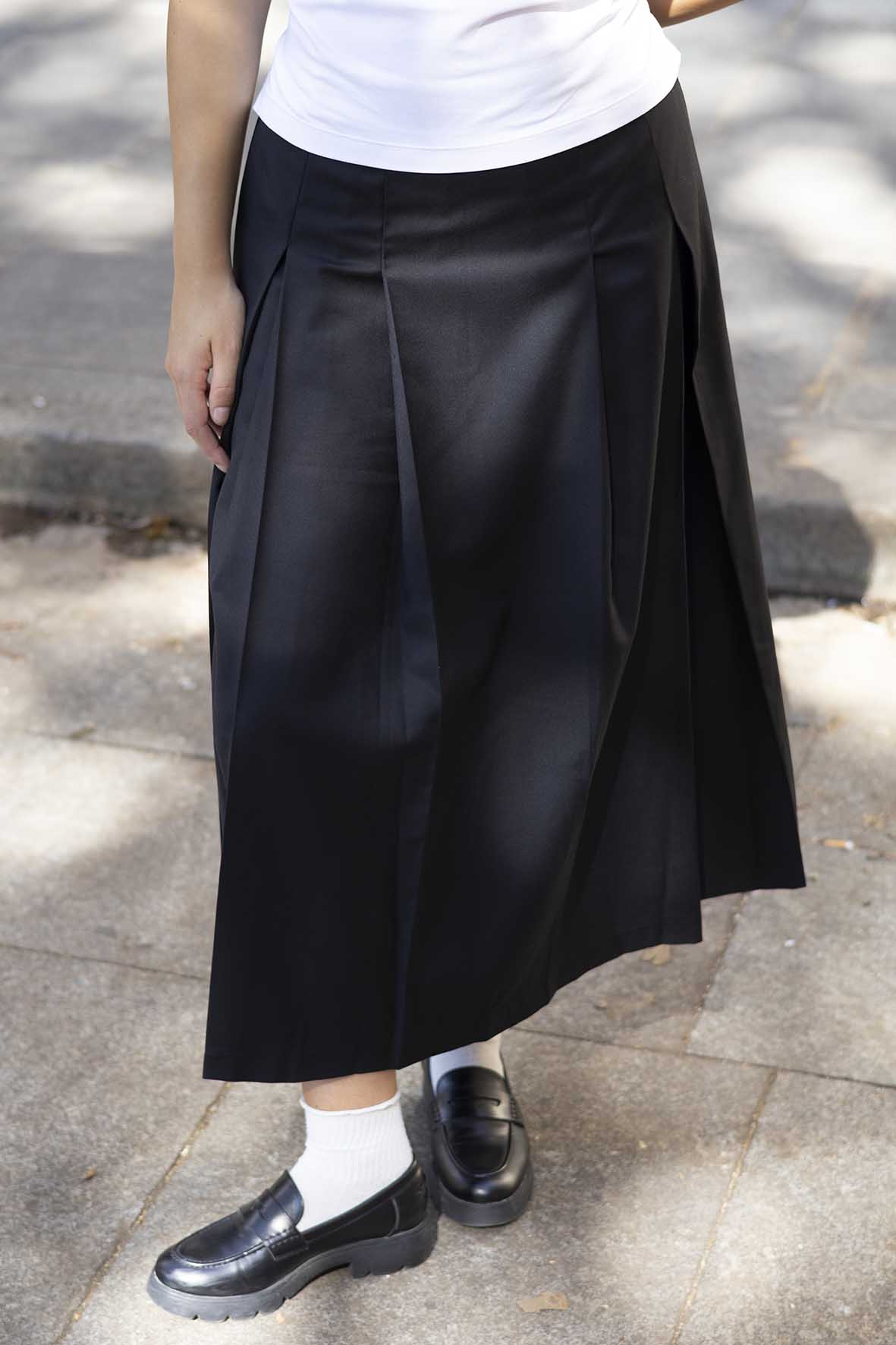 Long A-Line Skirt with Front Pleats – Elegant & Easy to Wear