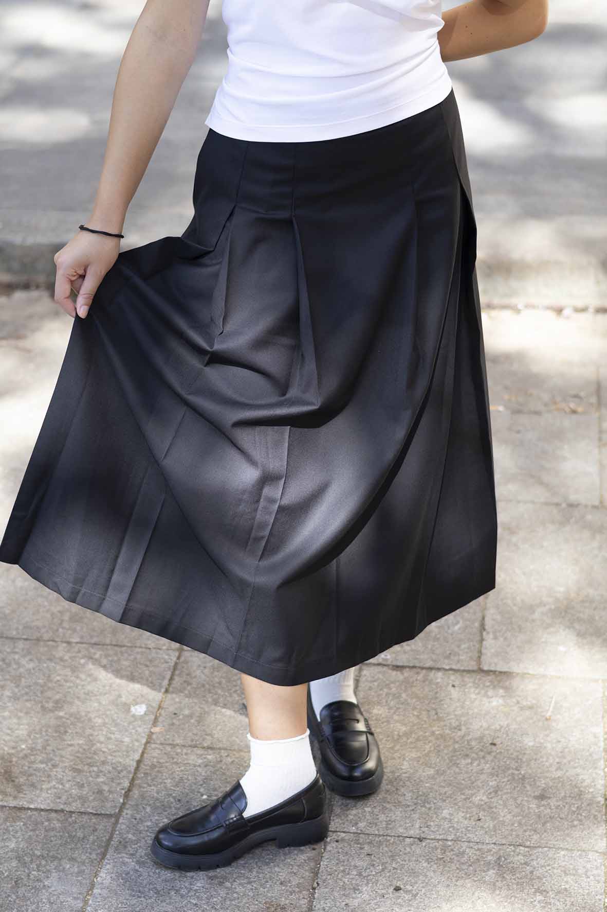 Long A-Line Skirt with Front Pleats – Elegant & Easy to Wear