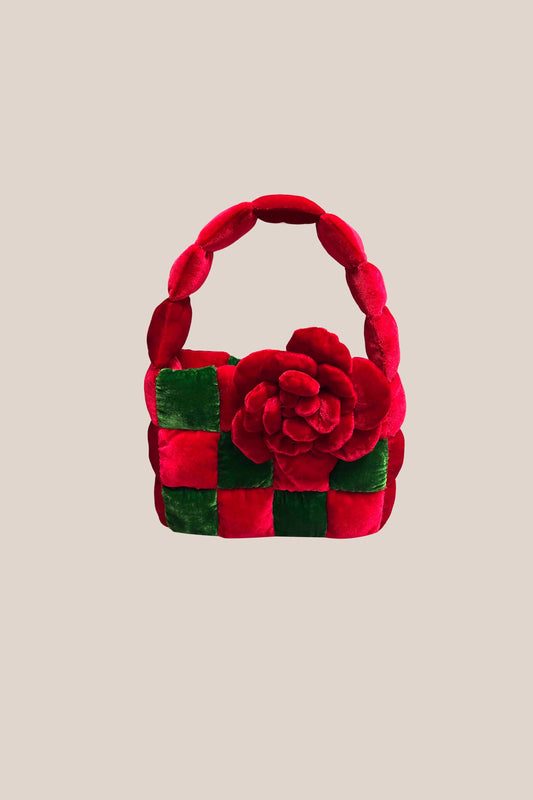Rose Velvet Hand Bag
