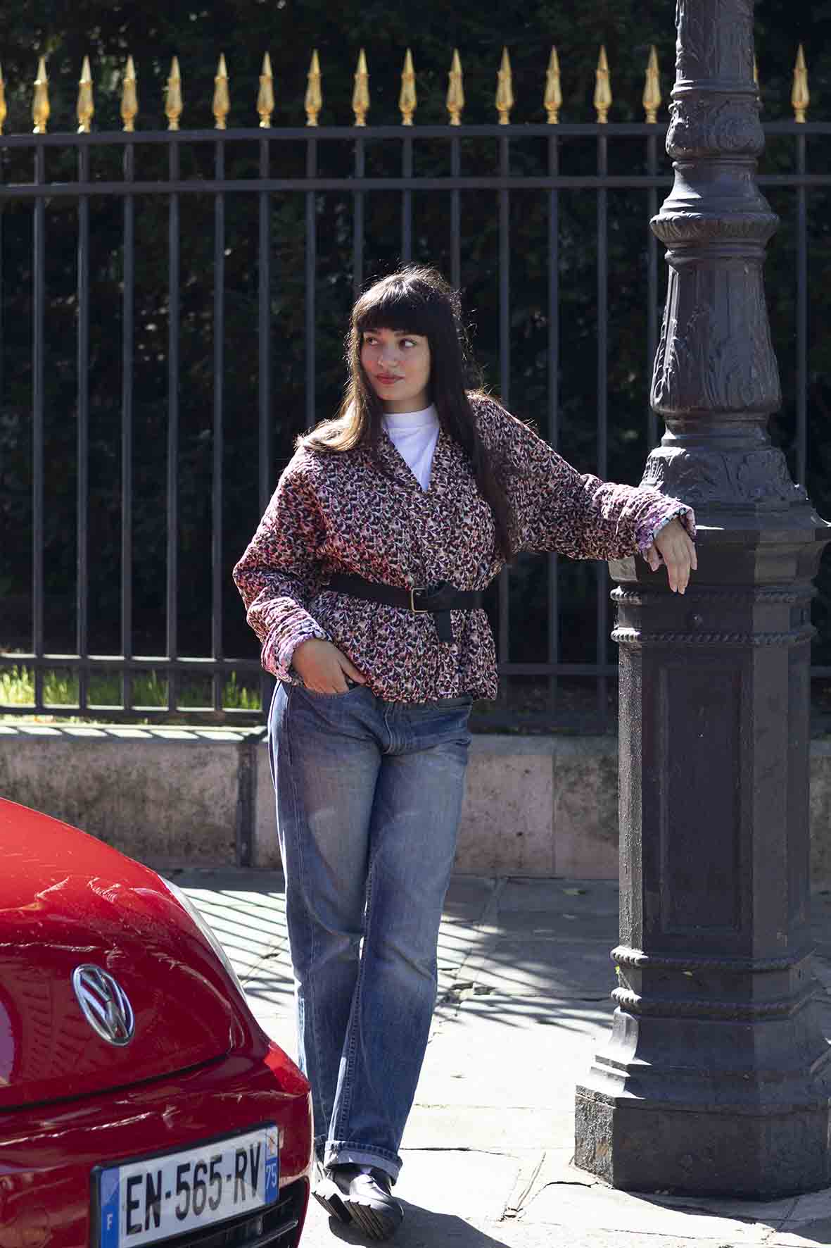 Cotton Quilted Jacket CHERRY