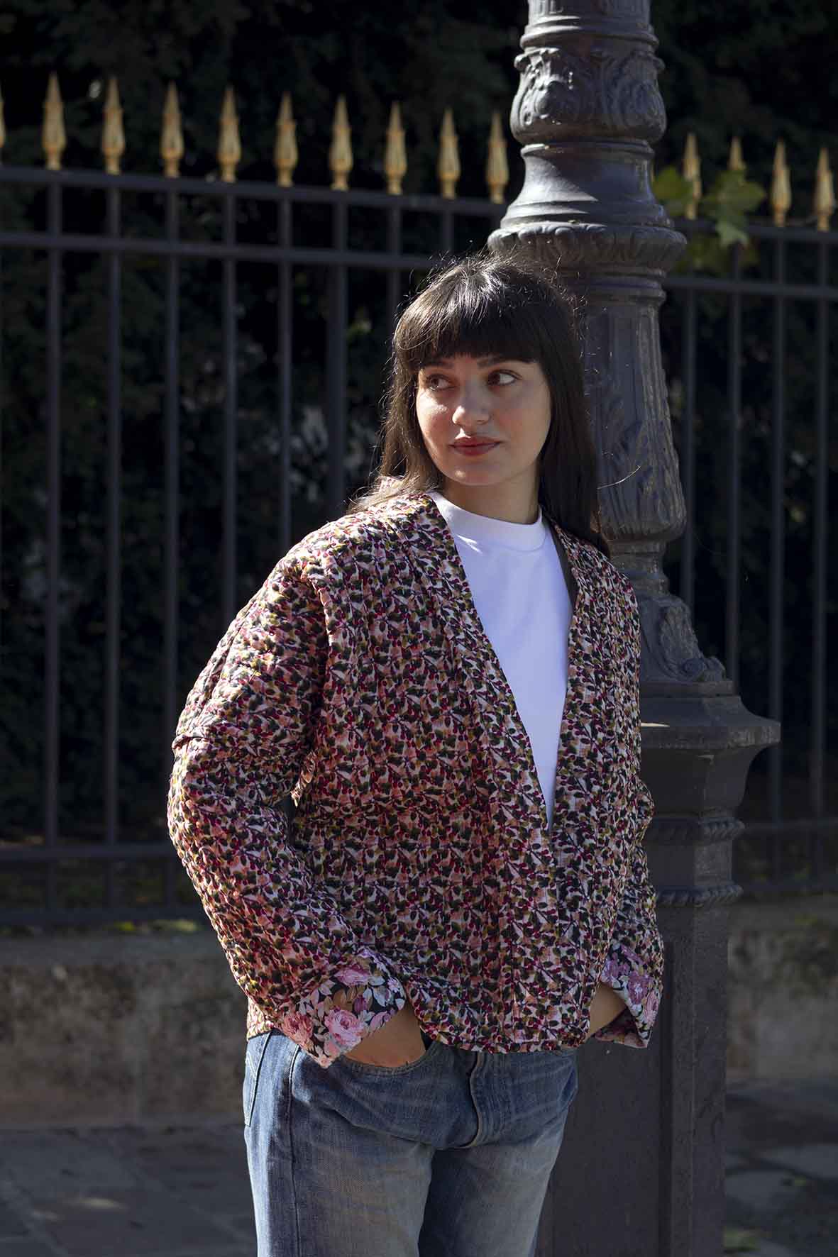 Cotton Quilted Jacket CHERRY