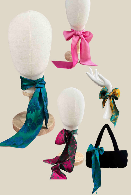 Set 5 Twilly Ribbon Scarves