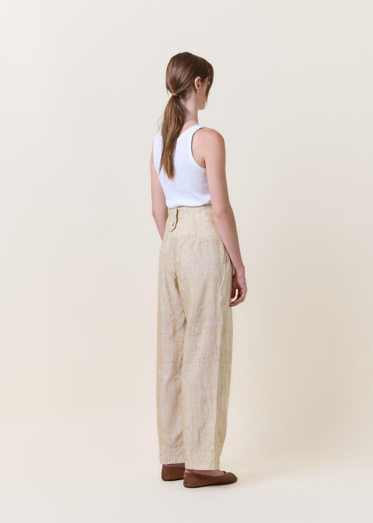 Beige Trousers Pleated