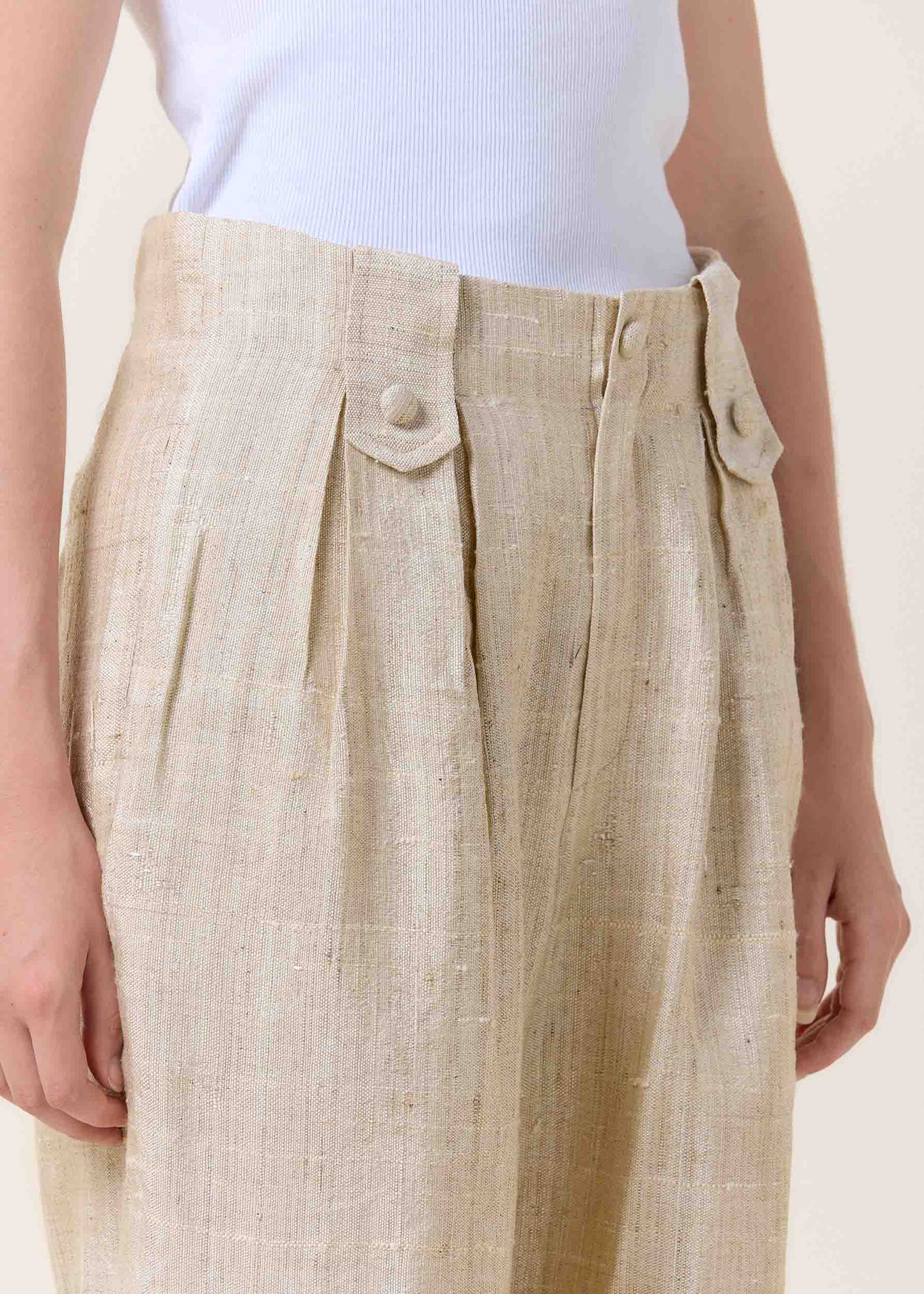 Beige Trousers Pleated