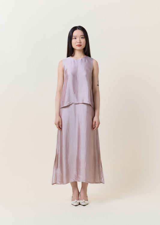 Pastel Lilac Silk Bow Dress