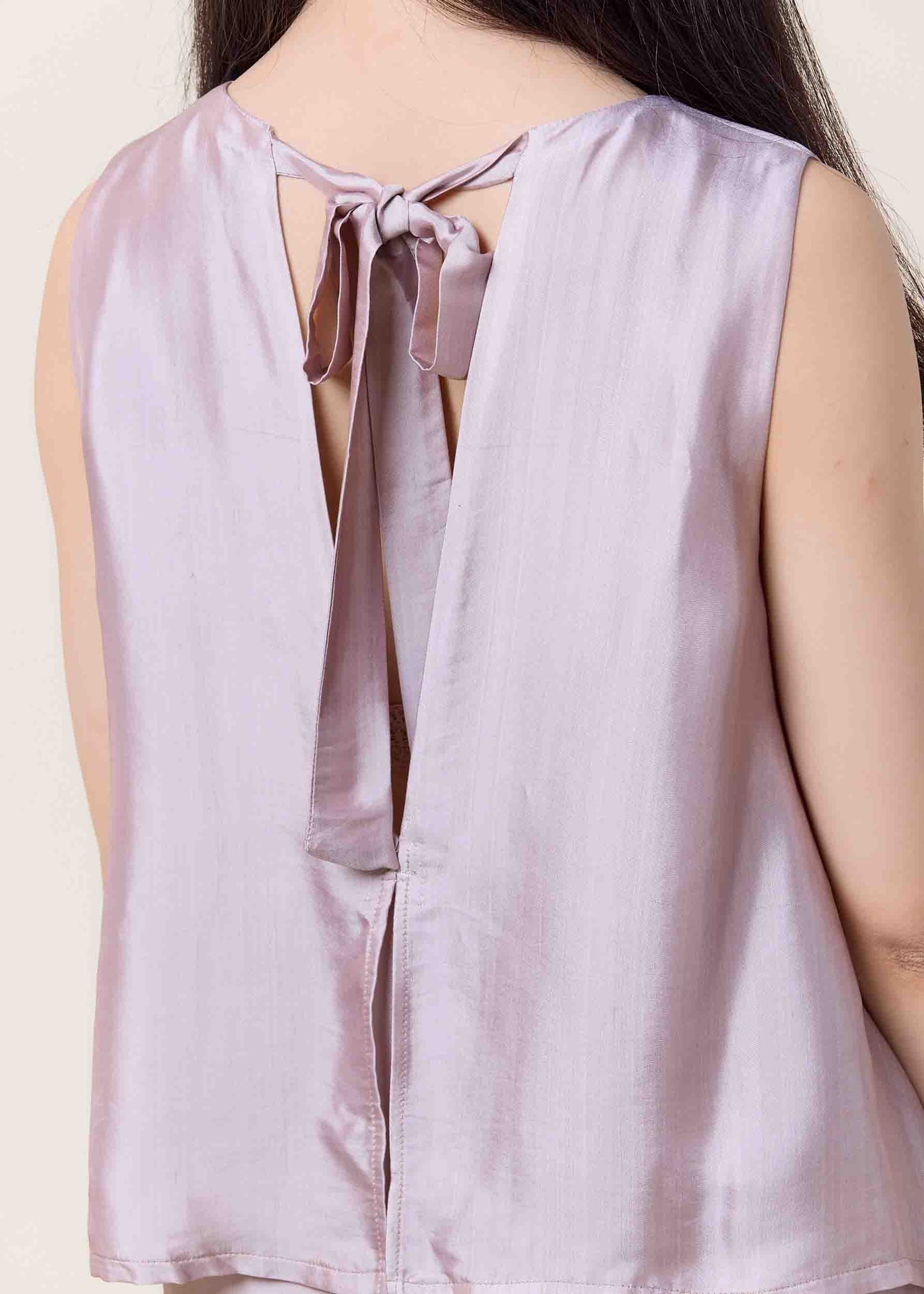 Pastel Lilac Silk Bow Dress