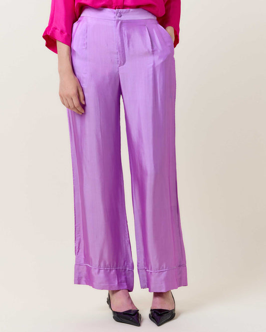 Lilac Silk Trousers LE