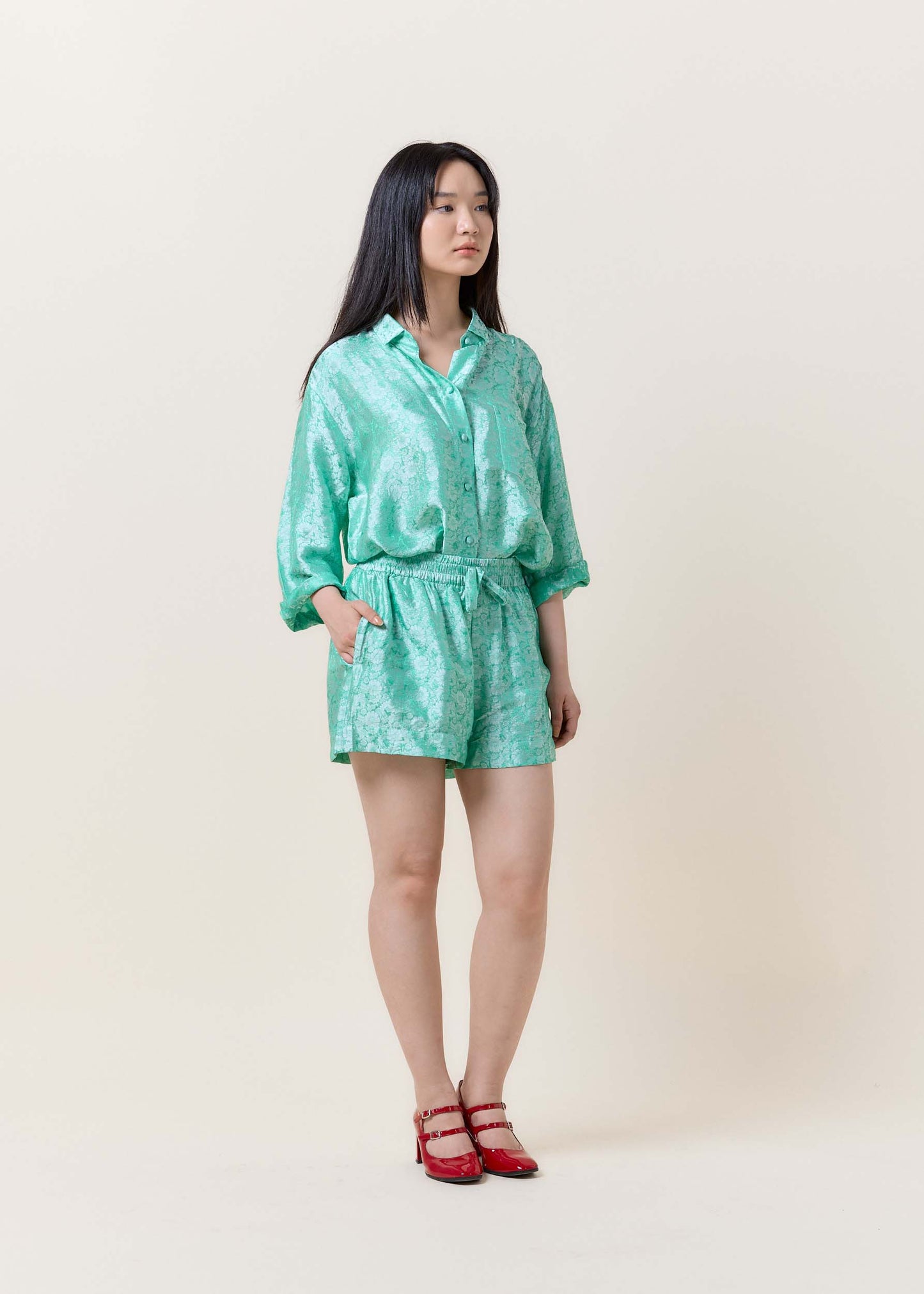 Silk Set Shirt & Shorts