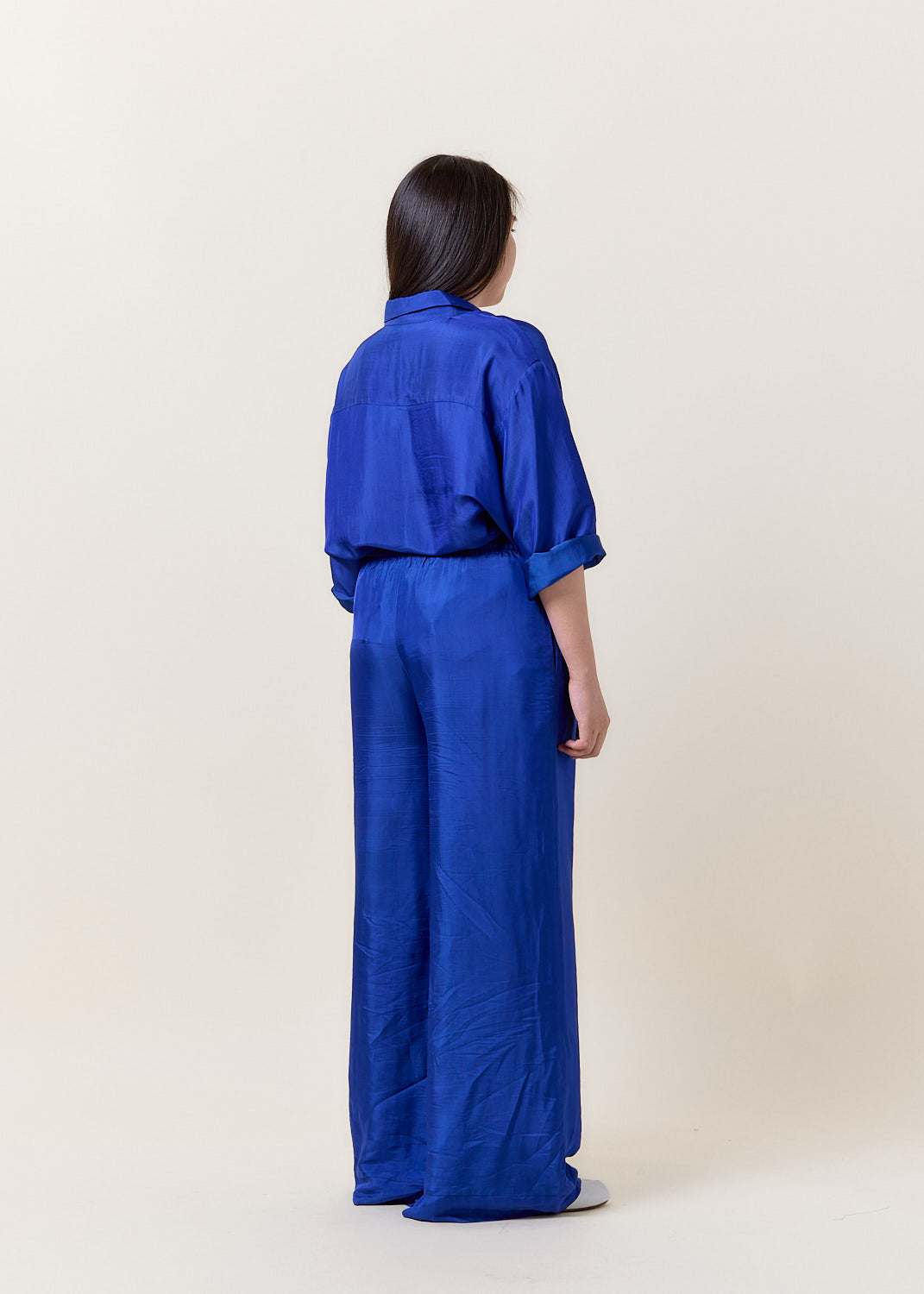 Blue Relaxed Wide Leg Pants